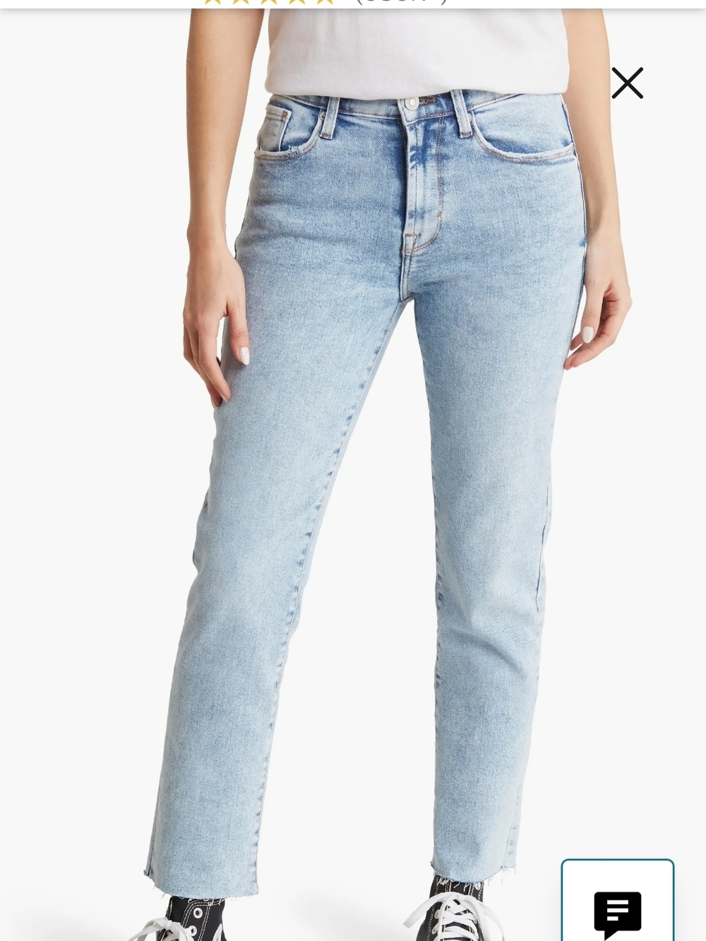 Kensie Vintage Luxe Washed Light Blue Straight-Leg Jeans